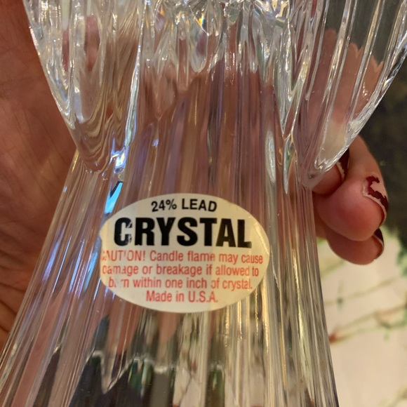 2 American Angel Candle Holder 24% Lead Crystal - Picture 5 of 7